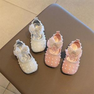 Fashion Girl Dress Shoes With a Bow Pearl Kids Designer Spring Summer Chaussures Filles Baby Chaussures Pour Enfants Toddler Child253a