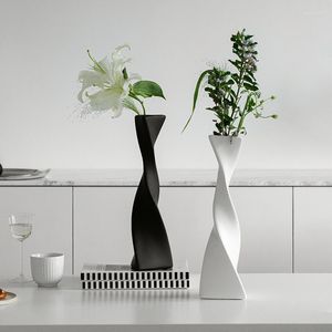 Vases INS Nordic Art Modern Simple Decoration El Model Room Flower Ware Living Balcony Ceramic Vase