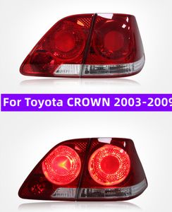 Luzes traseiras automáticas para toyota coroa 2003-2009 g12 lanterna traseira led lâmpada de sinal de volta de freio versão japonesa luzes traseiras de 6 olhos