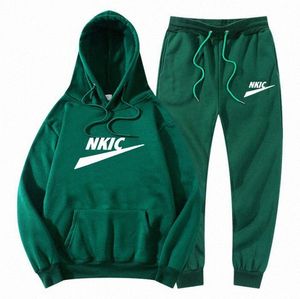 Frühling Herbst Marke Logo Trainingsanzug Herren 2 Stück Warme Mode Casual Langarm Übergroße Mehrfarbige Hoodie Pullover Top Sport Hosen 30xe #