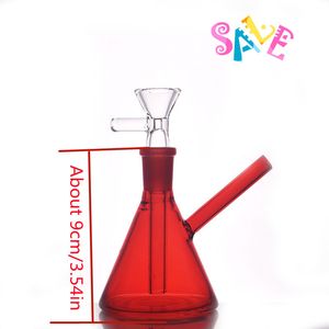 Оптовая продажа, мини-красный красочный кальян, стеклянный стакан, бонг, пьянящий водный бонг Dab Rig, с 14-миллиметровой мужской чашей для табака