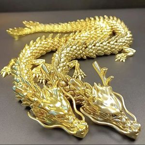 Dekorativa föremål Figurer hanterar Tea Pet Divine Dragon fällbar utställning Hall Mässing Fem Claw Golden Bedroom vardagsrum Dekoration 231009