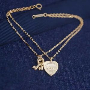 Tiff Kolye Tasarımcı Takı Lüks Moda Takı S925 STERLING Silver Love Lock Anahtar Kolye Çift Bileklik Lüks Aşıklar Qixi Romantik Takı Aksesuar