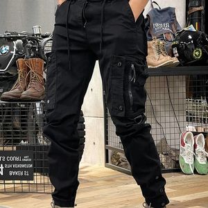 Pantaloni da uomo Pantaloni mimetici blu scuro Uomo Y2k Tattico militare Cargo per uomo Techwear Outdoor Hip Hop Pantaloni da lavoro impilati