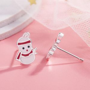 Stud Earrings Style Snowman Colorful Cartoon Fashion Children's And Women Jewelry Accessories Christmas Gift