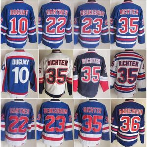 75. rocznica hokeja retro 22 Mike Gartner Jerseys 23 Jeff Beukeboom 36 Glenn Anderson 35 Mike Richter 10 Ron Duguay Vintage Classic CCM 91-92 Pullover