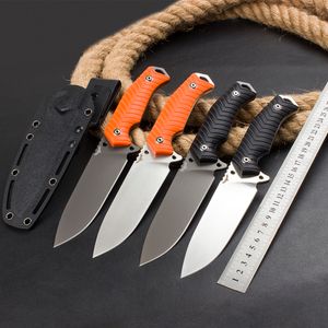 1Pcs H1085 Outdoor Survival Straight Knife DC53 Satin/Titanium Coated Blade Full Tang G10 Handle Fixed Blade Knives with Kydex
