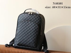 9A top QUALITY luxurys backpack Lattice Genuine leather Triple pocket luxury designer shouder bag Computer bag Mountain climbing travel backpacks N40501