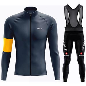 Conjuntos de camisa de ciclismo Huub Man Long Sleve Set Uniformes Homens Manga Roupas Calças Equipamento Desgaste Outono Roupas Mens Skinsuit Bicicleta 231009