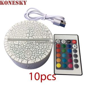 Night Lights 1/2/5/10PC USB Cable Touch 3D LED Light Holder Lamp Base Replacement 7 Color Colorful Bases Table Decor YQ231008