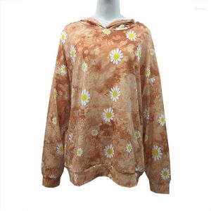 Women's Hoodies Long-sleeved Pullover Tie-dye Little Daisy Jacket Europe And The United States 2023 Autumn Winter Hooded Sweater