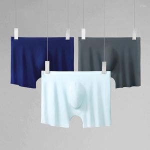 Underbyxor 4st/Lot Mens Boxer Shorts Ice Silk Men trosor Sömlösa sexiga underkläder man manlig ultratunna andningsbara trosor