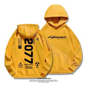 Tasarımcı Hoodie Cyberpunk 2077 Pullover Coat Hoodie Giysileri Gevşek Öğrenci Hoodie Erkek Hoodies Designer 2077 Kapüşonlu S-XXXL Peluş eklendi