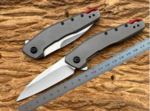 1st KS1415 Assisted Flipper Folding Knife 8Cr13Mov Satin Blade Rostfritt stålhandtag Fast Open EDC Pocket Knives With Retail Box