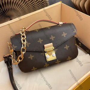 10A Зеркальное качество Digner Small Metis East Wt Сумки 21,5 см Женская цепочка Hobo Msenger Pochette Кошелек Сумка Роскошные холщовые сумки Сумка через плечо с ремнем через плечо