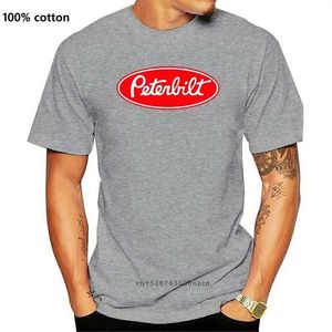 Homens camisetas Peterbilt Truck Racinger Classic Logo Mens Branco T-shirt Tamanho S a 3XL Estilo Curto Tee Shirt276F