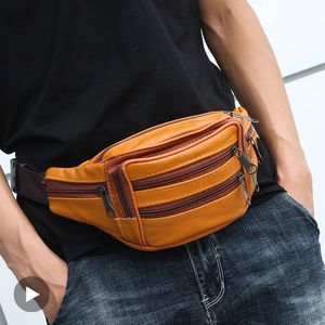 Waist Bags Leather Fanny Pack For Man Women Belt Pouch Waist Bag Male Belly Banana Ladies Kangaroo Bum Hip Murse Husband Phone Purse Work 231006