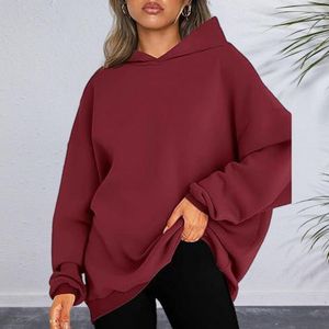 Hoodies femininos solto ajuste moletom elegante oversized moletom com capuz pulôver topo para outono/inverno streetwear moda plus