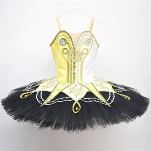 Novo estilo de roupa de dança para crianças, preto, vermelho, fábrica, joelho, clássico, vestido de fadas, trajes de balé, tutu, collant, preto, branco, gold286h