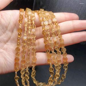 Link Bracelets Natural Canary Yellow Tourmaline Necklace String Charms Fashion Personalized Men Women Gemstone Jewelry Lovers Gift 1pcs