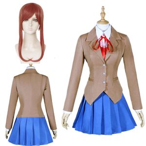 Game Doki Doki Literature Club Monika Cosplay Sayori Yuri Natsuki Cosplay Costplay Poster Postan School Mundur Girl Kobiet Kostumplay