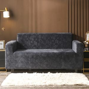 Stolomslag Floral Tryckt Plush Velvet Sofa -omslag för vardagsrumsslipkapare Protector Pets and Kids High Quality 231009
