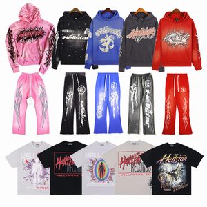 Erkek Trailsits Tasarımcı Hoodie Hellstar Erkekler Pullover Bahis Grafik Baskı Pembe Kırmızı Büyük Boy Hooded Kadınlar Harajuku Gotik Tops Streetpant Vintage Hip Hop Boyutu