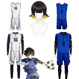 Anime Blue Lock Bachira Meguru Cosplay Costume White Jersey Football Jumpsuit Bodysuit Halloween Carnival Clothescosplay