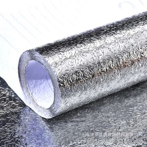 Vägg klistermärken kök oljesäker vattentät klistermärke aluminium folie spis skåp självhäftande tapeter diy 231009