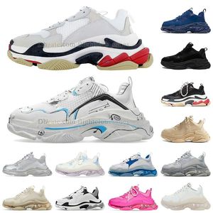 Luxe Triple S des chaussures luxe Chunky sneakers para homem Mulheres Mens Plataforma sapatos Designer Preto Branco Vermelho Azul sapatos Flat Multi-color Trainers Sneakers