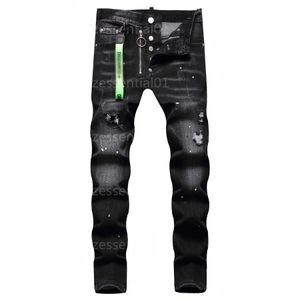 Designer Jeans For Mens Dsquare Denim Pant Trendy Hip Hop Stretch Fit Trousers Mid Rise Men Fashion Comfortable Black Pants 2AVE