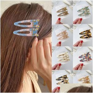 Hårtillbehör Korean Stil Hårklipp Hårnålar för flickor Söta kattklämmor Kvinnor Duckbill Barrette Accessories Simple HeadBebis Hair PR DHZNC