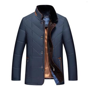 Women's Trench Coats Winter Clothes Men's Cotton Padded Coat Woolen Collar Jacket Thickened Velvet Warm Suit Middle Aged Elderly