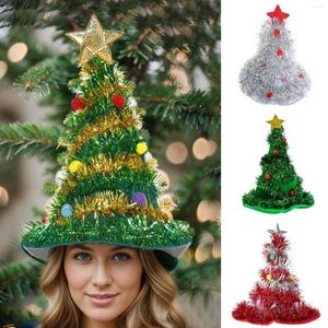 Berets Coon Skin Hat Christmas Non Woven Rain Silk Green Tree Straw Creative Glow Holiday Warm Ski Cap