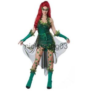 Tema traje carnaval halloween senhora mal ivy traje super-herói clubwear cosplay fantasia vestido de festa x1010