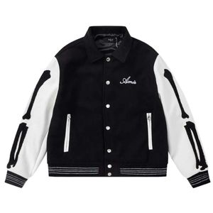 Jaquetas masculinas moda marca carta bordado jaqueta homens streetwear mistura de lã quente homens mulheres jaqueta de beisebol social club outfits windbreaker 231009