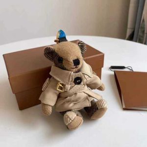 2022 Высокое качество кашемировый медведь кукла кулон брелок классический дизайн украшения автомобильные брелки модная сумочка кулон брелки