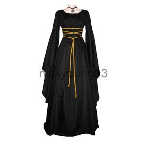 Themenkostüm Retro Mittelalter Gothic Maxikleid für Damen Kleid Schwarz Halloween Karneval Larp Kleider für Damen Mittelalter Cosplay Kostüm 2023 x1010