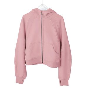 2023 Lulu Scuba Half Zip Hoodie Womens Yoga Suit Croped Top Designer 후드 스웨트 셔츠 숙녀 체육관 스포츠웨어 야외 스포츠 조깅 두꺼운 긴 소매 L와 Fleece l