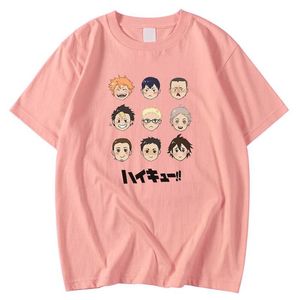 Rundhals Mann T-shirt Kurzarm Bequemes T-shirt Japan Anime Haikyuu Druck Kleidung Mode Atmungsaktive T-shirts Männlichen Y0286I