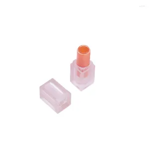 Lagringsflaskor DIY 12.1mm Tomt Frost Orange Plastic Lipstick Tube Cosmetic Packaging Refillerbar Container Square Matte Lip Bottle