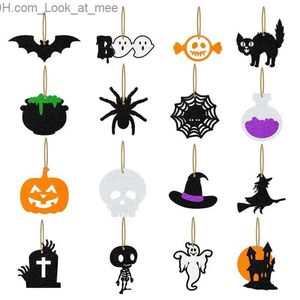 Inne imprezy imprezowe dostarcza Halloweenowe ozdoby drzewne 16pcs miniaturowe rekwizyty wisiorek tworzą atmosferę z projektowaniem zawieszenia kwiecień Q231010