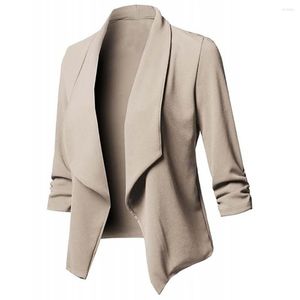 Kadınlar Suits Kadın Blazers Ceket Açık Ön Hırka Tasarımcı Giysileri Ofis Bayan Ceket Takım Dış Giyim Femme Sonbahar