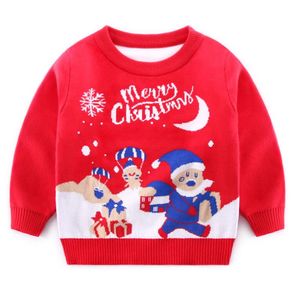 autumn kids designer clothes red christmas pullover baby boy girl Sweaters knitwear Jumper children coat