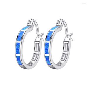 Stud Earrings Han Hao S925 Sterling Silver Stylish Blue Australian Opal In European And American Style