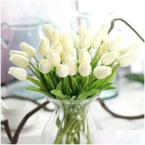 Dekorativa blommor kransar dekorativa blommor kransar 31st tips konstgjorda blommor riktig touch tipe falsk bröllop dekoration jul dh1tp