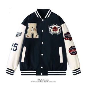 Mężczyźni kobiety baseballowe kurtka zimowe bluzy z kapturem listu haft haftame kobiety mężczyzn vintage kurtka hip hop varsity college para ubrania bluzy