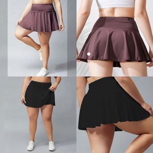 Lu-937 Women Plus Size Skirts Outdoor Quick Drying Breathable Tennis Skirt Fitness Pleated Skirt