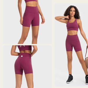 LU-1111 Pantaloncini da equitazione da donna a vita alta Pantaloncini da yoga per sport all'aria aperta