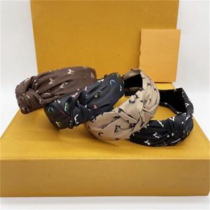 Brand letter printed satin hair band for women with wide edge knotting and anti slip headband for washing face hair band GC2369